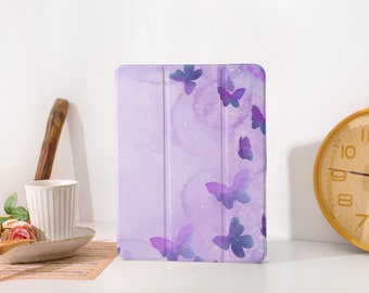 Beautiful Butterfly iPad Case with Apple Pencil Holder, iPad cover For iPad 9/8, iPad Pro, iPad Air 4/5th, ipad Pro 11 Case, ipad Mini