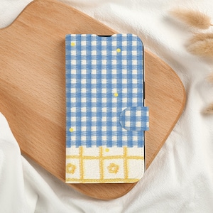 Square Grid Design Personalised Wallet Phone Case with Card Slot, Personalized Wallet Flip Phone Case for iPhone 16 15 14 13 Pro Max X XS