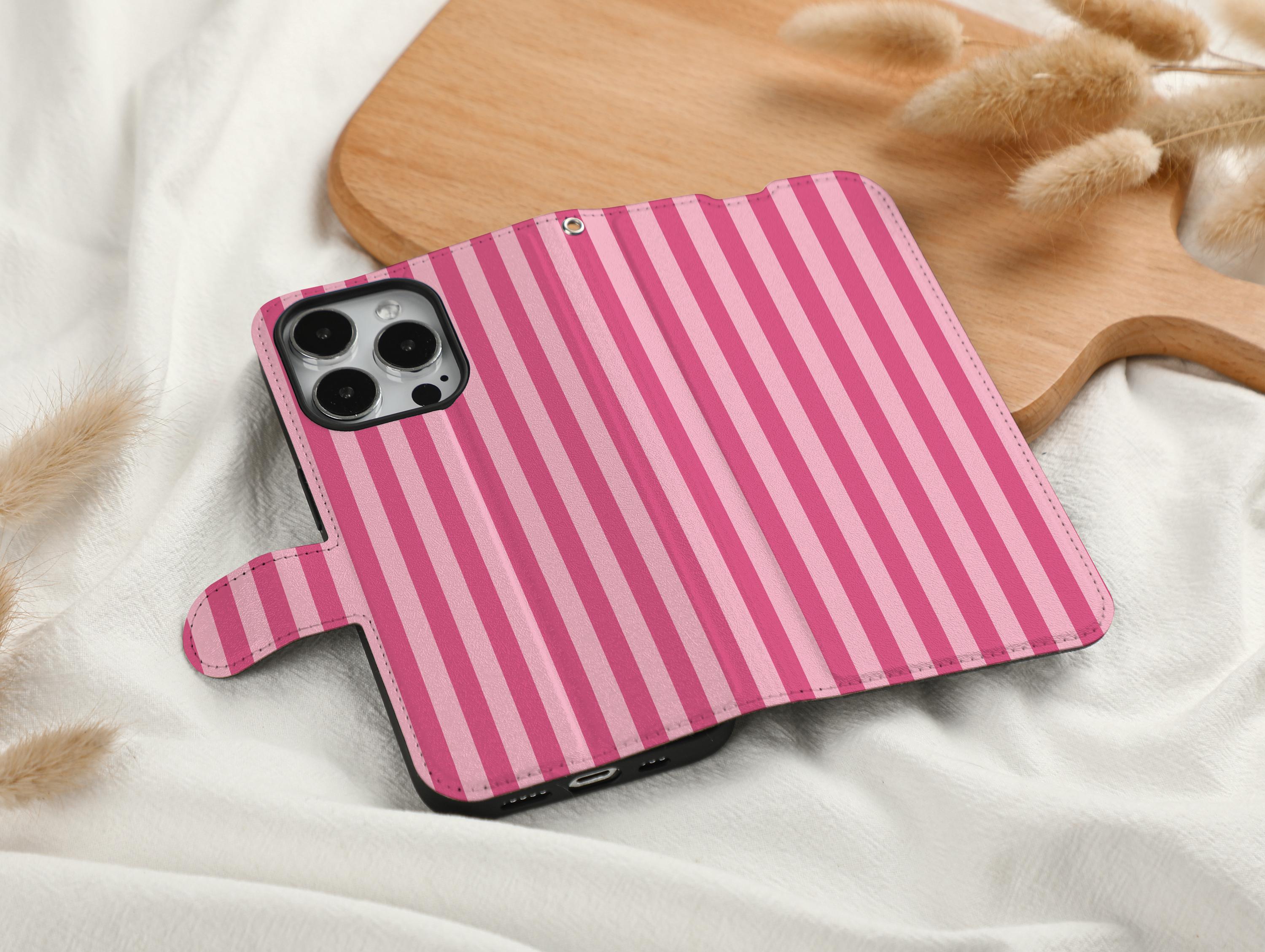 iPhone用ストライプデザインケース ピンク iPhone用ストライプデザイン