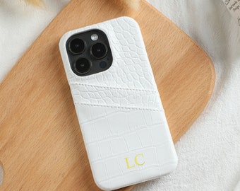 Monogram Engraved Leather Phone Case, Personalized Leather Phone Case,  iPhone 15 Pro Max, 14 Plus, 13 12pro, Custom Initials Phone Case - Etsy