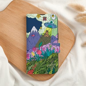 Dream World Étui de téléphone portefeuille personnalisé avec emplacement pour carte, Étui de téléphone portefeuille personnalisé à rabat pour iPhone 15 14 13 Pro Max X XS
