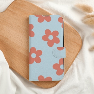 Cute Flowers Personalised Wallet Phone Case with Card Slot, Personalized Wallet Flip Phone Case for iPhone16 15 14 13 Pro Max XXS
