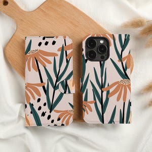 Botanische tuin gepersonaliseerd portemonnee-telefoonhoesje met kaartsleuf, gepersonaliseerd portemonnee-fliptelefoonhoesje voor iPhone 15 14 13 Pro Max XXS