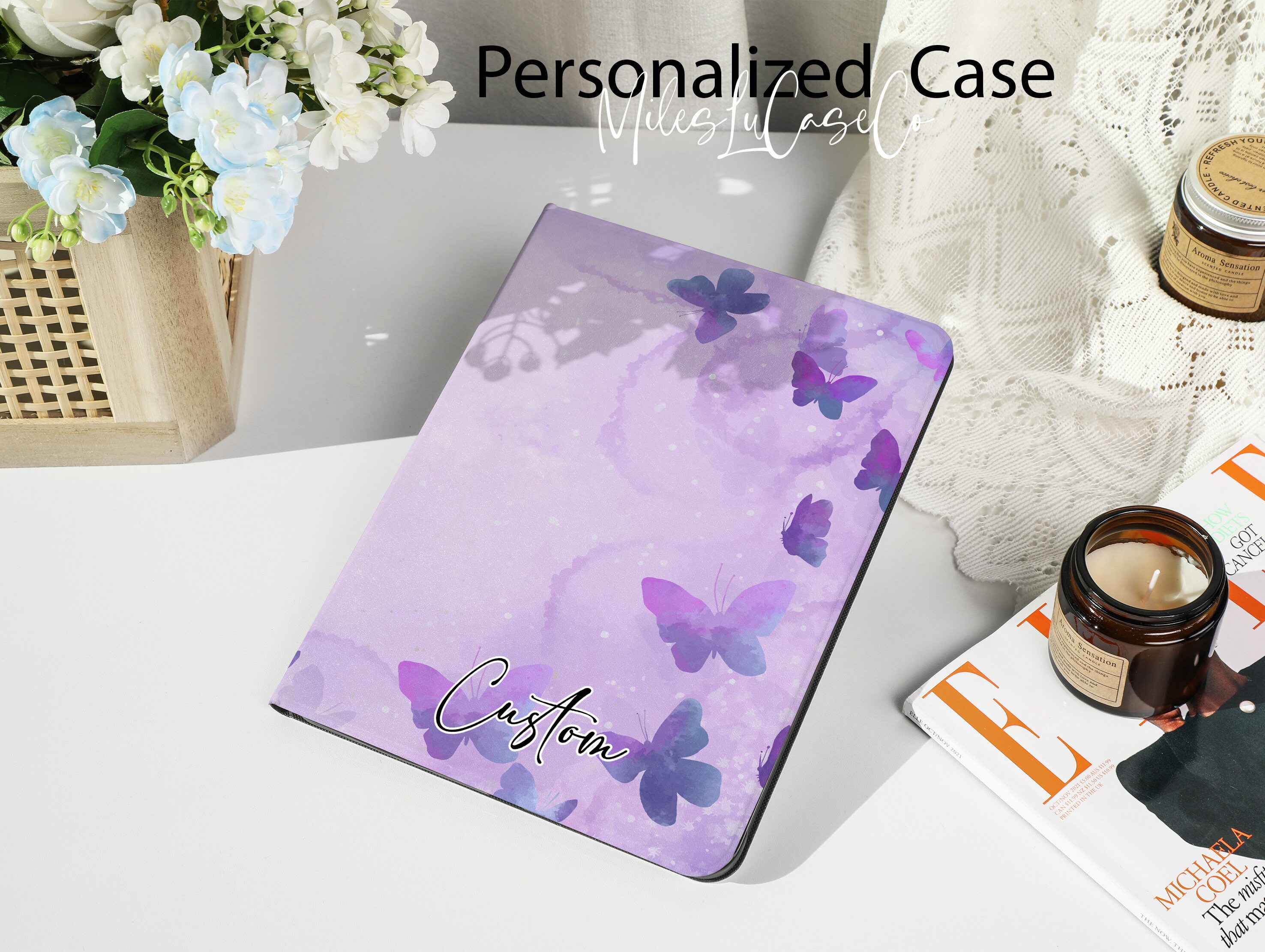 IPad Air 4 (2020 10.9Inch) Case - Fashion Butterfly Case For IPad, Designed For Kids, With Pencil Holder & Bracket & Shoulder Strap, Shockproof Protective Cover - COLORFUL BUTTERFLY STYLE - View #2