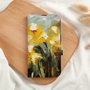 Öl Gemälde Personalisierte Geldbörse Handyhülle mit Kartenfach, personalisierte Flip Handyhülle für iPhone 15 14 13 Pro Max X XS