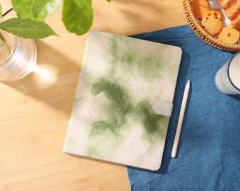 Green White iPad Case with Apple Pencil Holder, For iPad 9/8, iPad Mini 5/6, iPad Pro 12.9inch, iPad Air 4/5th, iPad 2019-2022