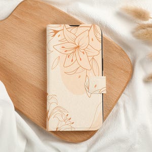 Pretty Flowers Personalised Wallet Phone Case with Card Slot, Personalized Wallet Flip Phone Case for iPhone 15 14 13 Pro Max X XS