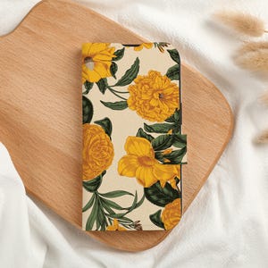 Pretty Flowers Personalised Wallet Phone Case with Card Slot, Personalized Wallet Flip Phone Case for iPhone 15 14 13 Pro Max X XS