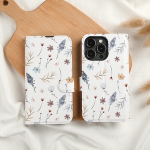 Funda de teléfono con billetera personalizada con diseño floral y ranura para tarjetas, funda de teléfono con tapa de billetera personalizada para iPhone 15, 14, 13 Pro Max, X, XS