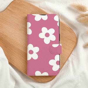 Funda de teléfono con billetera personalizada con flores lindas y ranura para tarjetas, funda de teléfono con tapa de billetera personalizada para iPhone 15 14 13 Pro Max X XS