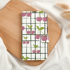 Cute Cherry Design Personalised Wallet Phone Case with Card Slot, Personalized Wallet Flip Phone Case for iPhone 16 15 14 13 Pro Max X XS
