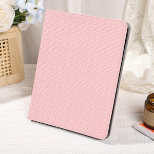 Pink Weave iPad Case with Apple Pencil Holder, For iPad 9/8, iPad Mini 5/6, iPad Pro 12.9inch, iPad Air 4/5th, iPad 2019-2022