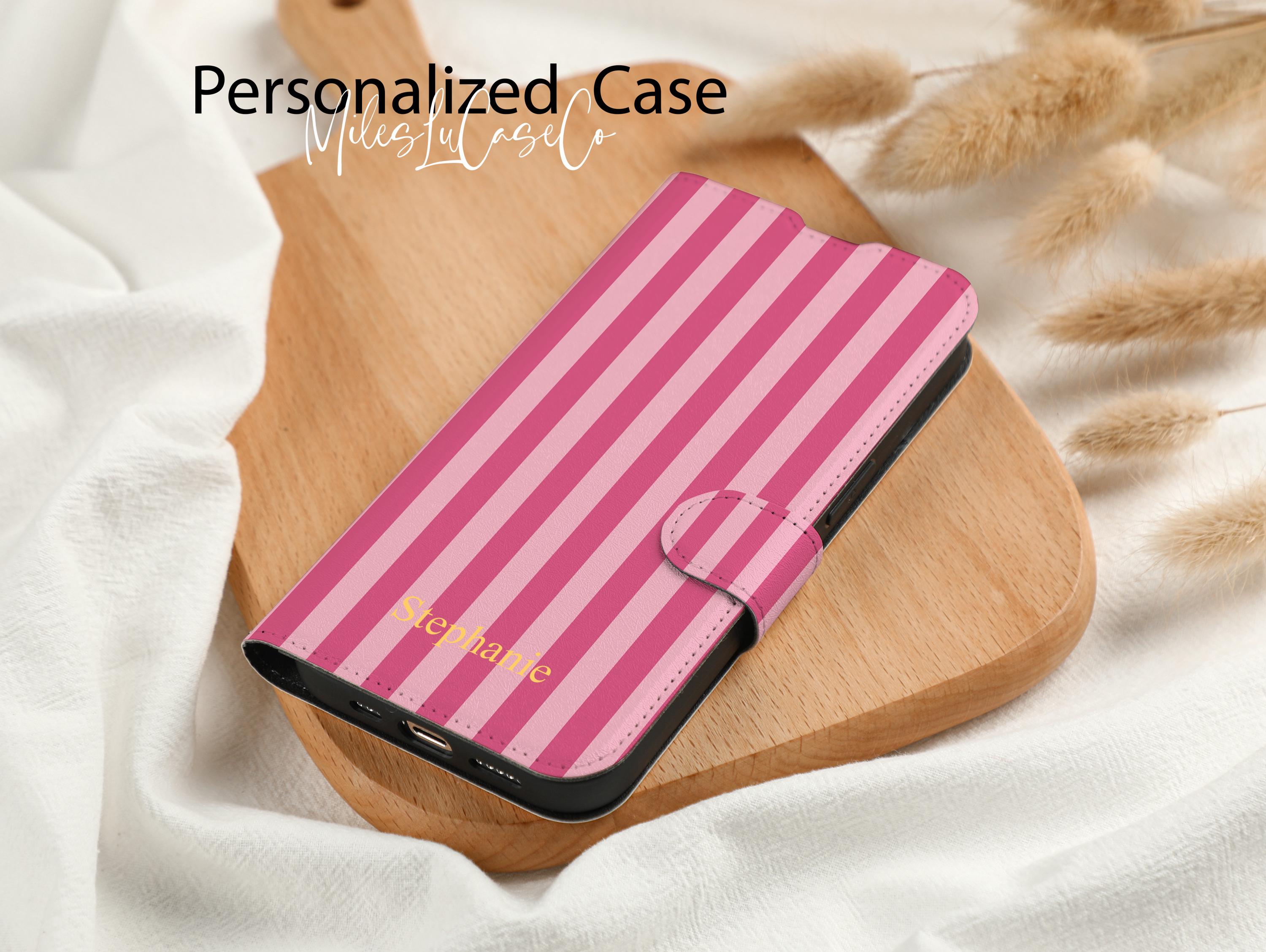 iPhone用ストライプデザインケース ピンク iPhone用ストライプデザイン
