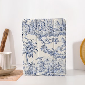 iPad-skal med landskapsmålning och Apple Pen-hållare, iPad-fodral för iPad 9/8, iPad Pro, iPad Air 4/5, iPad Pro 11-skal, iPad Mini