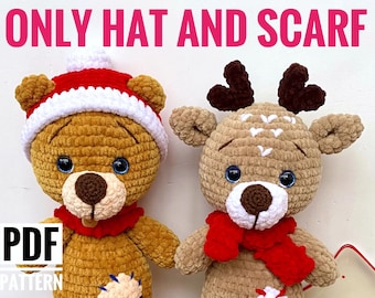 HAT AND SCARF Crochet Pattern Christmas - Easy Pdf tutorial - New year gift