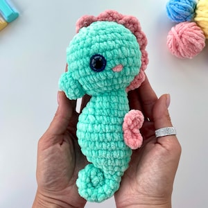 Crochet pattern seahorse sea animal - Amigurumi ocean pattern plush toy - Pdf English tutorial - baby gift