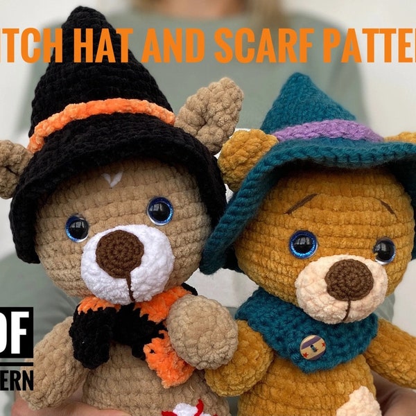 HALLOWEEN HAT and SCARF Crochet Pattern - Easy Pdf tutorial - fall year gift