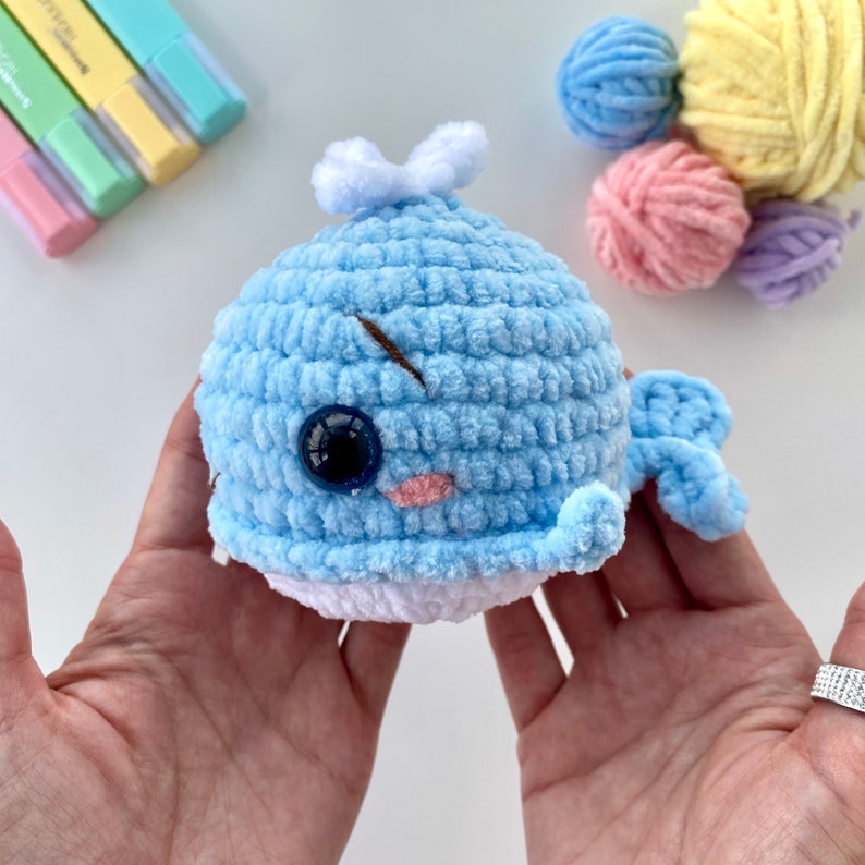 Crochet pattern whale sea animal Amigurumi ocean pattern plush toy Pdf English tutorial baby gift afbeelding 4