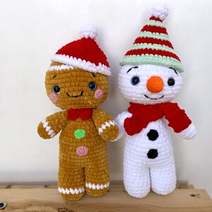 Crochet pattern GINGERBREAD and SNOWMAN Christmas bundle Amigurumi pattern plush toy Pdf English tutorial New year gift Bild 3