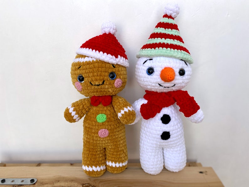 Crochet pattern GINGERBREAD and SNOWMAN Christmas bundle Amigurumi pattern plush toy Pdf English tutorial New year gift Bild 3