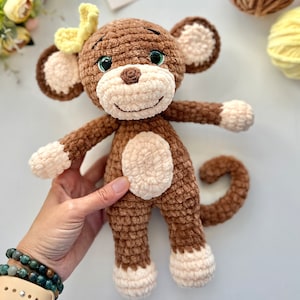 Crochet pattern monkey plush animal - Amigurumi stuffed toy - Pdf English tutorial - baby gift