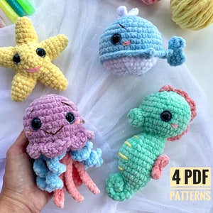 Crochet pattern seahorse sea animal - Amigurumi ocean pattern
