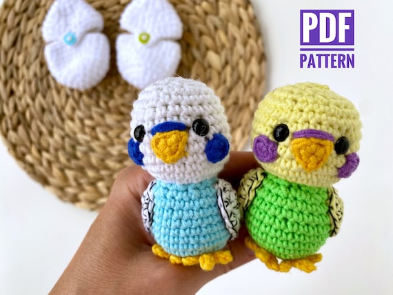 Budgie Crochet pattern - Amigurumi easter pattern - bird in egg stuffed animal - parakeet toy - English Pdf tutorial