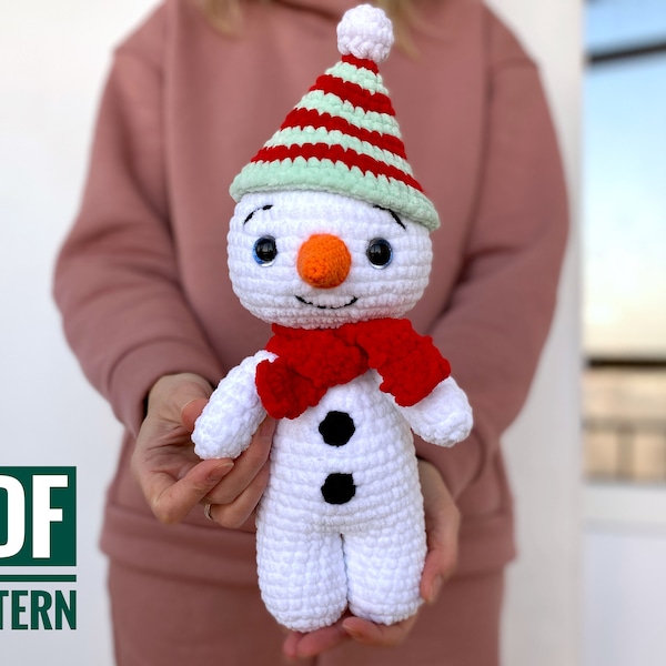Crochet Snowman Pattern – Christmas Amigurumi Plush Toy (PDF Pattern)