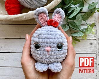 Bunny CROCHET PATTERN plush, amigurumi easter decor, cute spring bunny, easy pattern English pdf