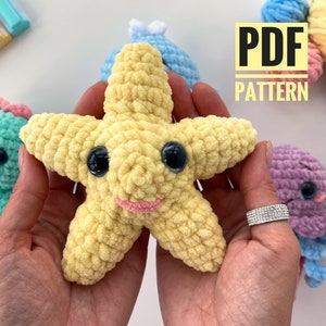 Crochet pattern starfish sea animal Amigurumi ocean pattern plush toy Pdf English tutorial baby gift Bild 1