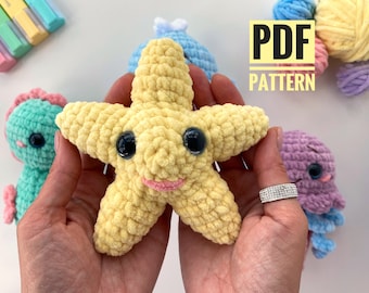 Crochet pattern starfish sea animal - Amigurumi ocean pattern plush toy - Pdf English tutorial - baby gift