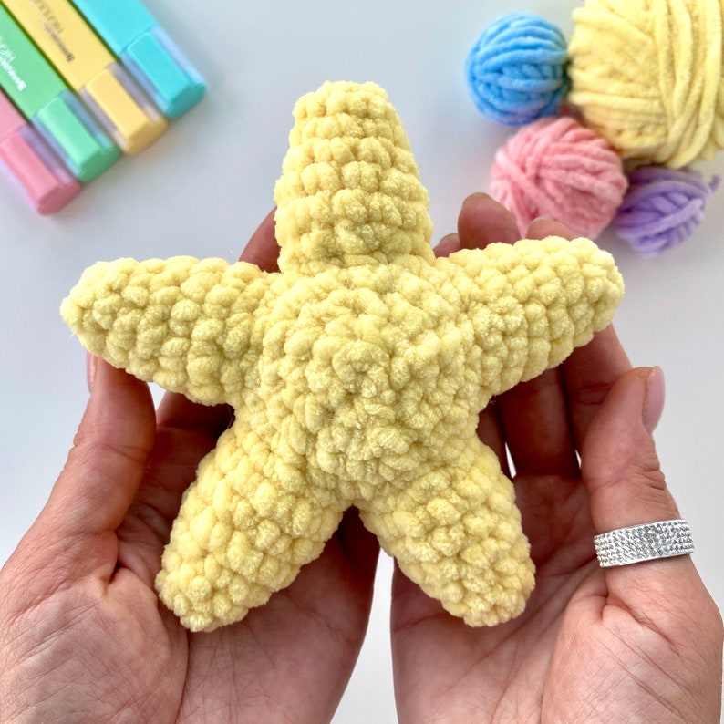 Crochet pattern starfish sea animal Amigurumi ocean pattern plush toy Pdf English tutorial baby gift Bild 7