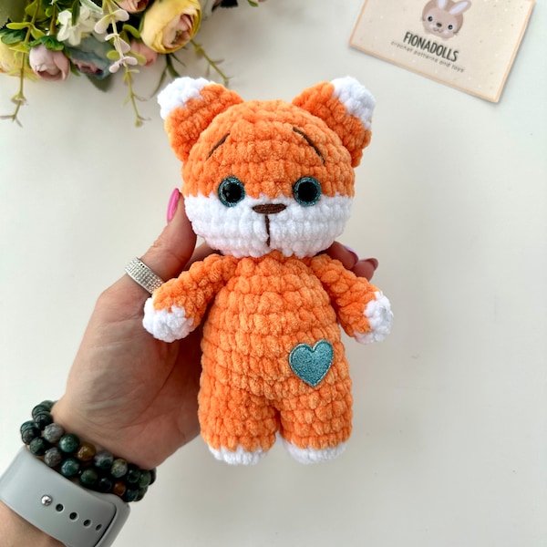 Crochet pattern fox animal - Amigurumi easter pattern plush toy - Pdf English tutorial - baby gift