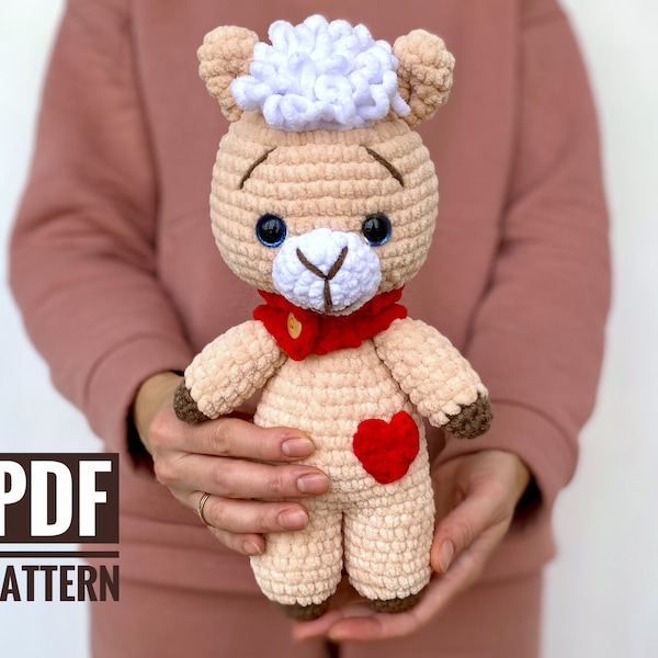 LLAMA CROCHET PATTERN - Amigurumi toy llama - plush pattern alpaca - Stuffed Animal - Easy to follow Pdf Pattern in English