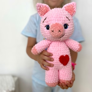 PIG CROCHET PATTERN - Amigurumi piggy plush pattern - Stuffed farm Animal toy -  Easy to follow English Pdf tutorial