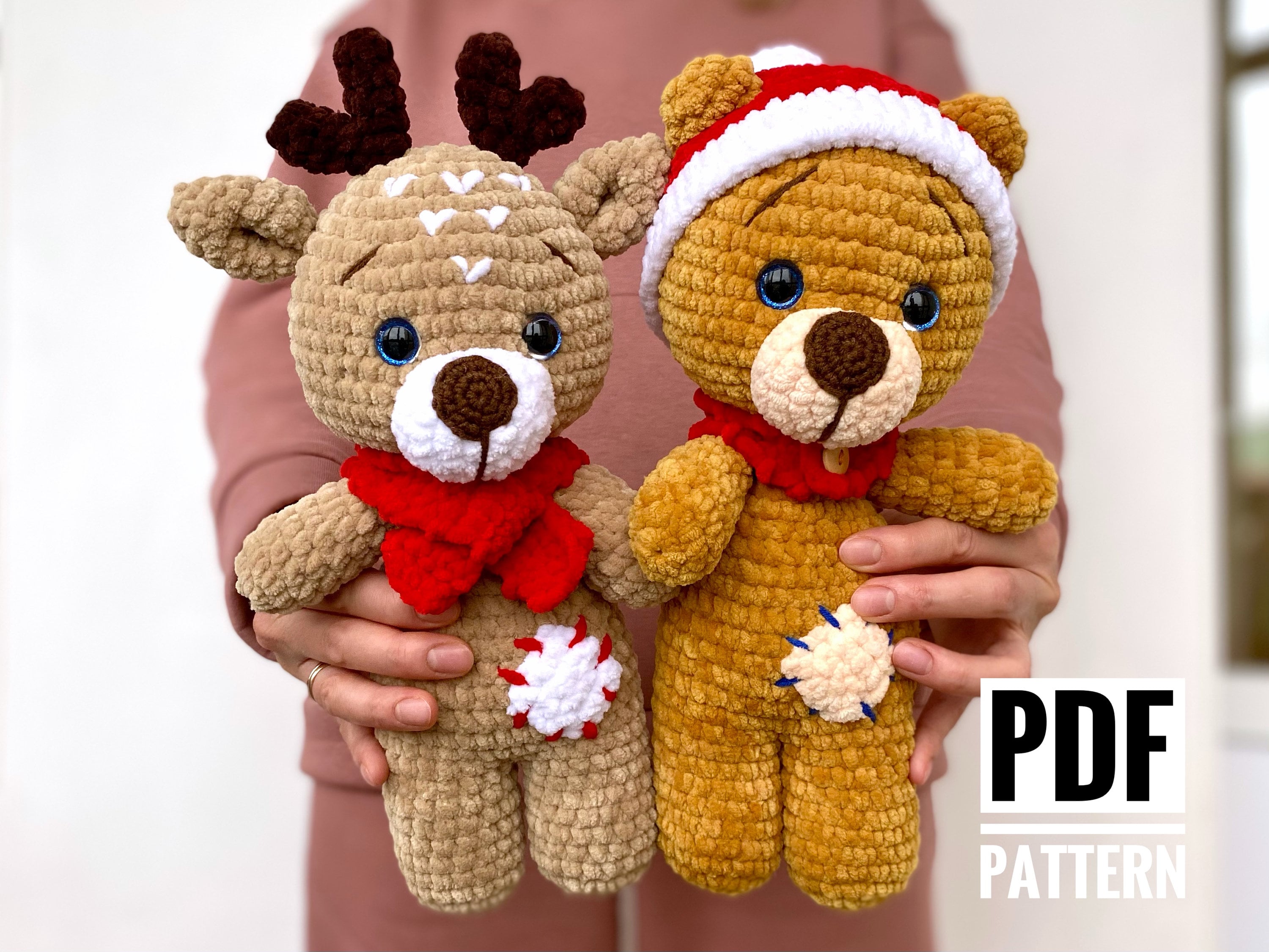 Christmas Bear And Deer Pattern
