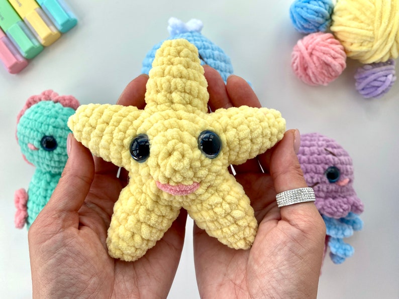 Crochet pattern starfish sea animal Amigurumi ocean pattern plush toy Pdf English tutorial baby gift image 2