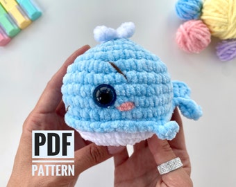 Crochet pattern whale sea animal - Amigurumi ocean pattern plush toy - Pdf English tutorial - baby gift