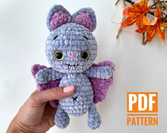 Crochet pattern Bat toy, Halloween Amigurumi vampire doll easy pattern, Easy Plush Pattern English, PDF tutorial, fall decor