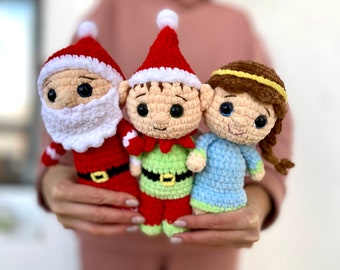 Crochet pattern SANTA, ELF and ANGEL Christmas bundle - Amigurumi pattern plush toy - Pdf English tutorial - New year gift