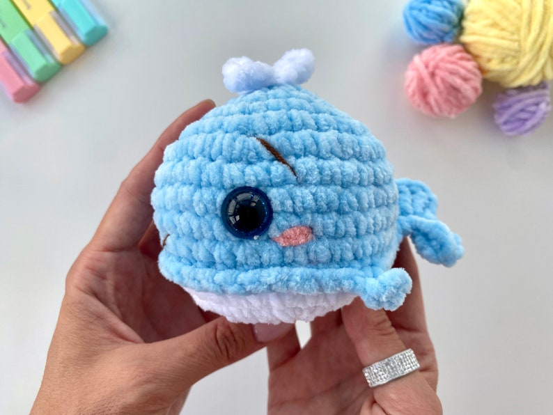 Crochet pattern whale sea animal Amigurumi ocean pattern plush toy Pdf English tutorial baby gift afbeelding 2