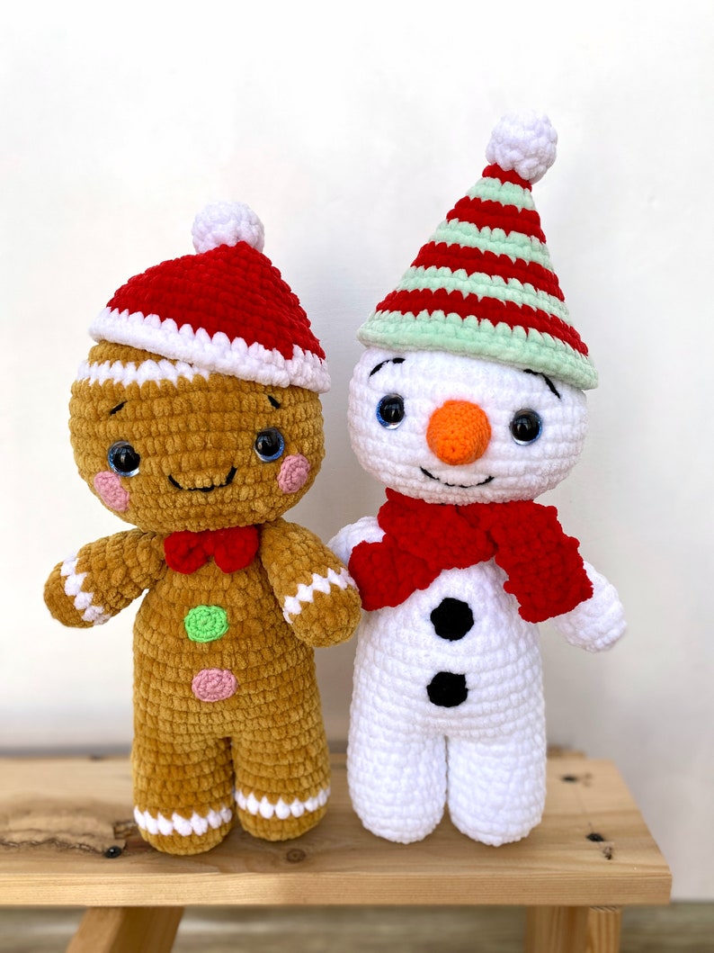 Crochet pattern GINGERBREAD and SNOWMAN Christmas bundle Amigurumi pattern plush toy Pdf English tutorial New year gift Bild 4