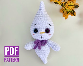 Crochet pattern GHOST doll, Halloween Amigurumi toy easy pattern, Easy Plush Pattern English, PDF tutorial, fall decor