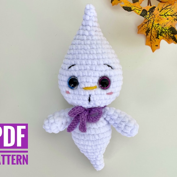 Crochet pattern GHOST doll, Halloween Amigurumi toy easy pattern, Easy Plush Pattern English, PDF tutorial, fall decor