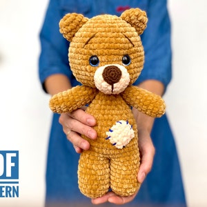 BEAR CROCHET PATTERN plush toy - Amigurumi pattern bear - Animal Crochet pattern teddy bear -  Easy Pdf tutorial in English