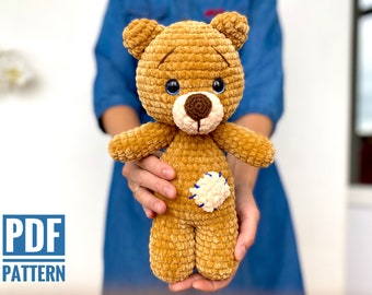 Bear Crochet Pattern – Plush Amigurumi Teddy Bear (PDF Tutorial)