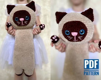 CAT siamese CROCHET PATTERN - Amigurumi kitty plush pattern - Stuffed Animal toy - English Pdf tutorial