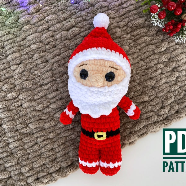 SANTA CROCHET PATTERN - Christmas Amigurumi pattern plush toy - Christmas gift - Pdf English pattern - New year gift