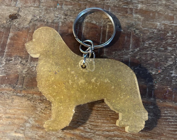 Epoxy Resin Newfoundland Keychain: Dog Lover Gift