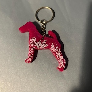 Gladde Fox Terrier-harssleutelhanger